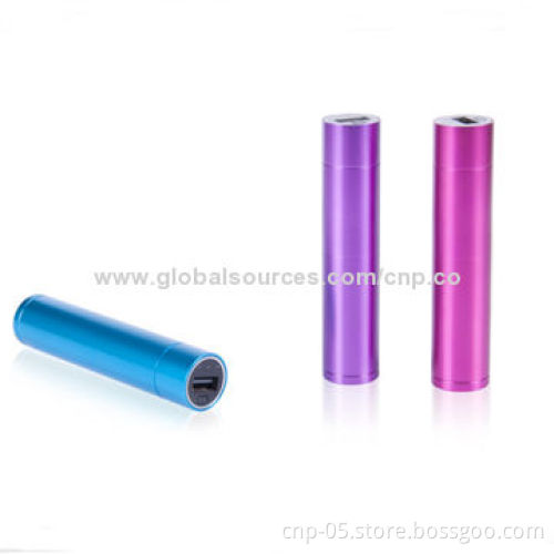 2,800mAh Power Tube, Input and Output by the Same USB Port, Aluminum Housing, Lightweight